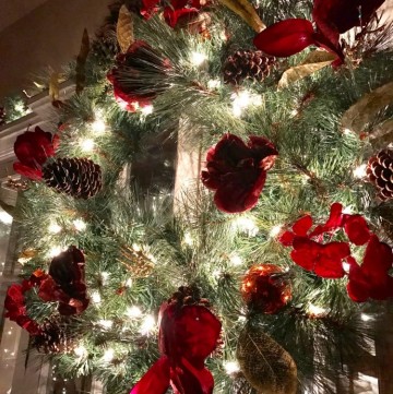 Elegant and Festive Christmas Wreath and Garland at Night!