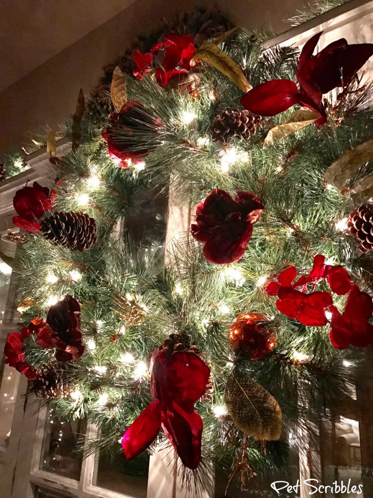 Elegant and Festive Christmas Wreath and Garland at Night!