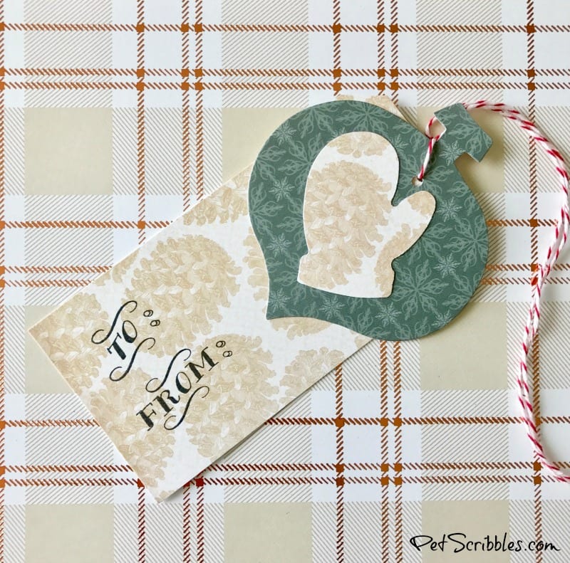 Easy Farmhouse Christmas Gift Tags using a self-inking stamp -- such a great idea!