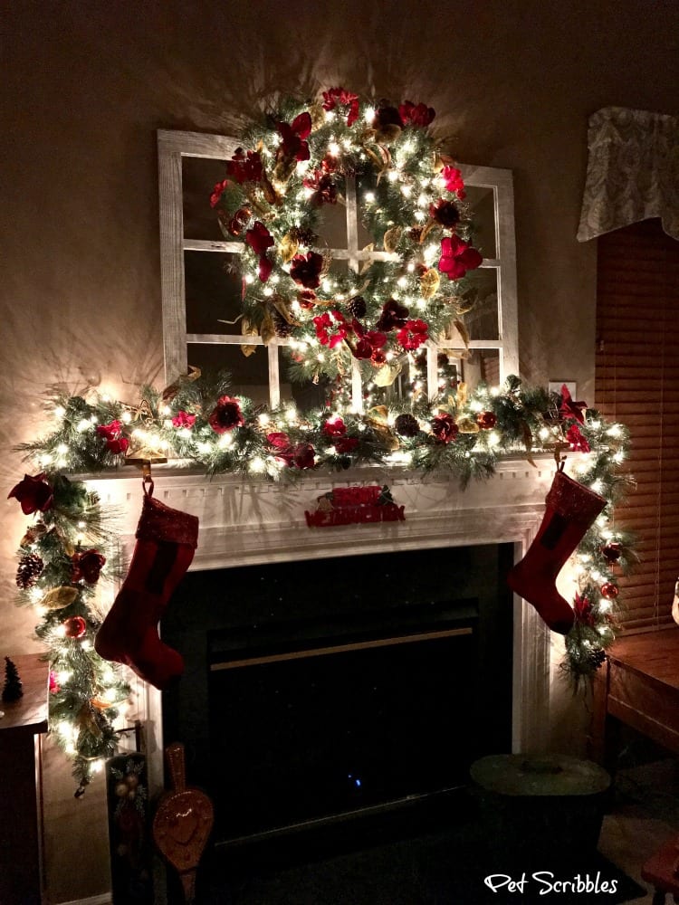 Elegant and Festive Christmas Wreath and Garland at Night!