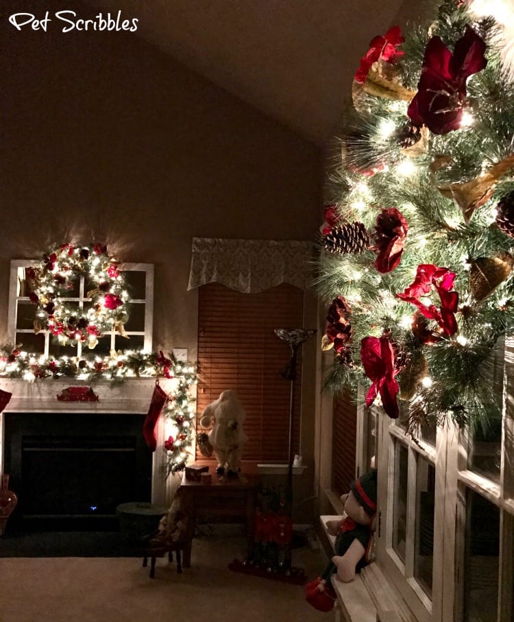 Elegant and Festive Christmas Wreath and Garland at Night!