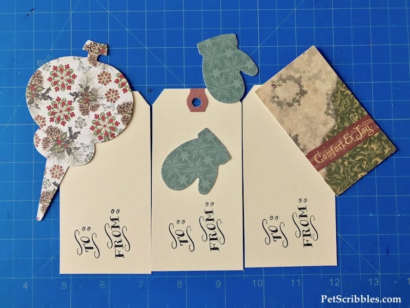 Easy Farmhouse Christmas Gift Tags using a self-inking stamp -- such a great idea!