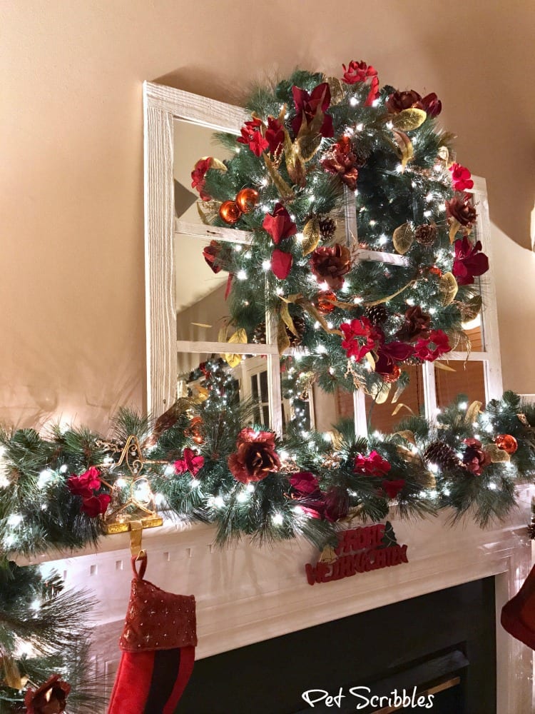 Elegant and Festive Christmas Wreath and Garland at Night!