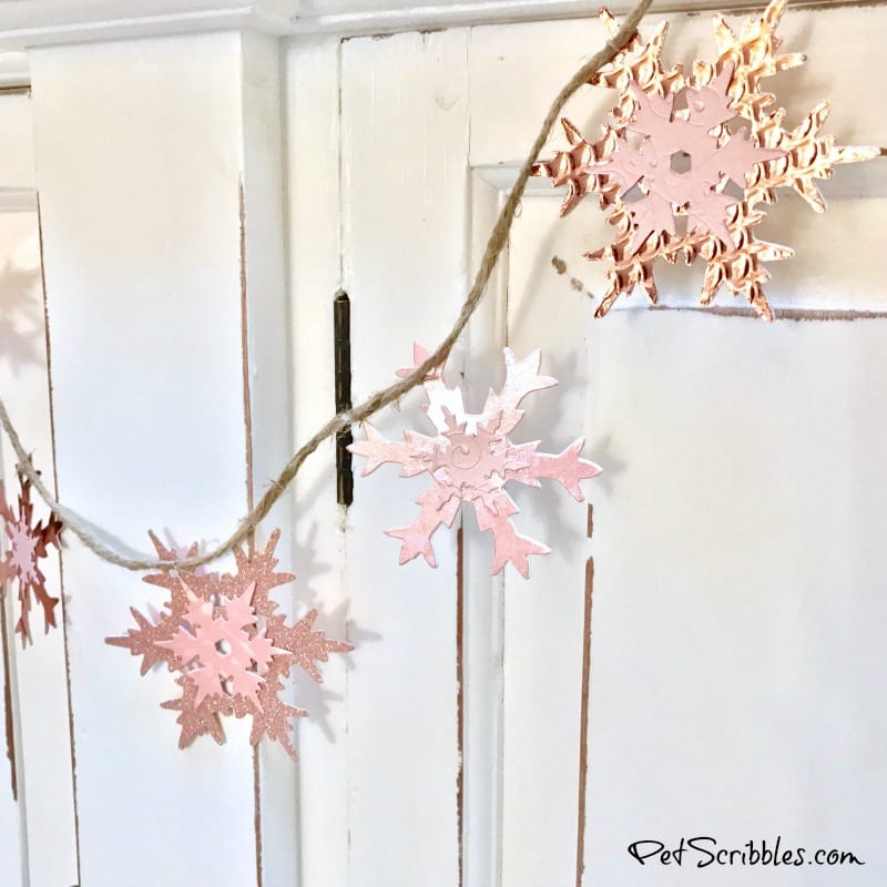 How to Make a Sparkling Pink Snowflake Garland