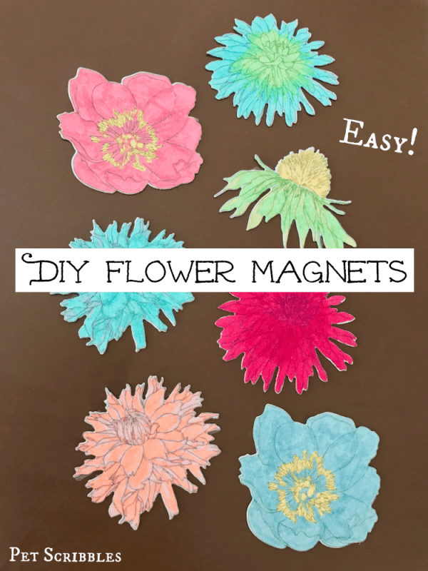 How to make and color your own flower magnets!