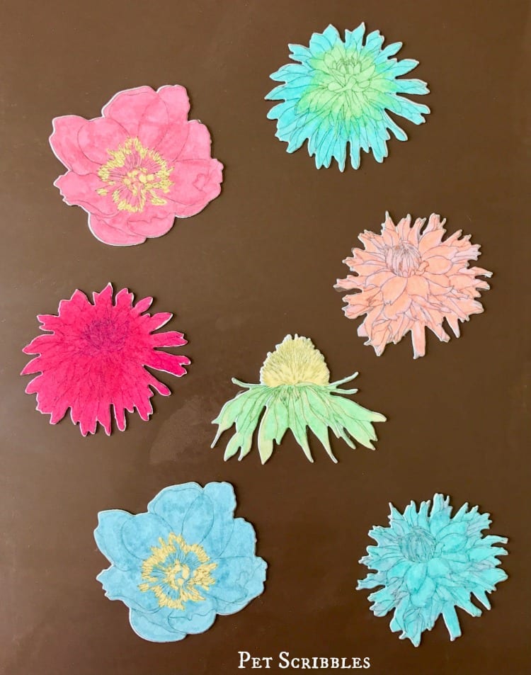 How to make and color your own flower magnets!