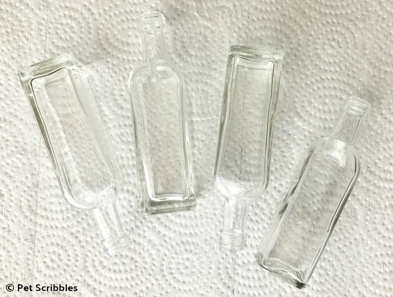 recycled clear glass bottles