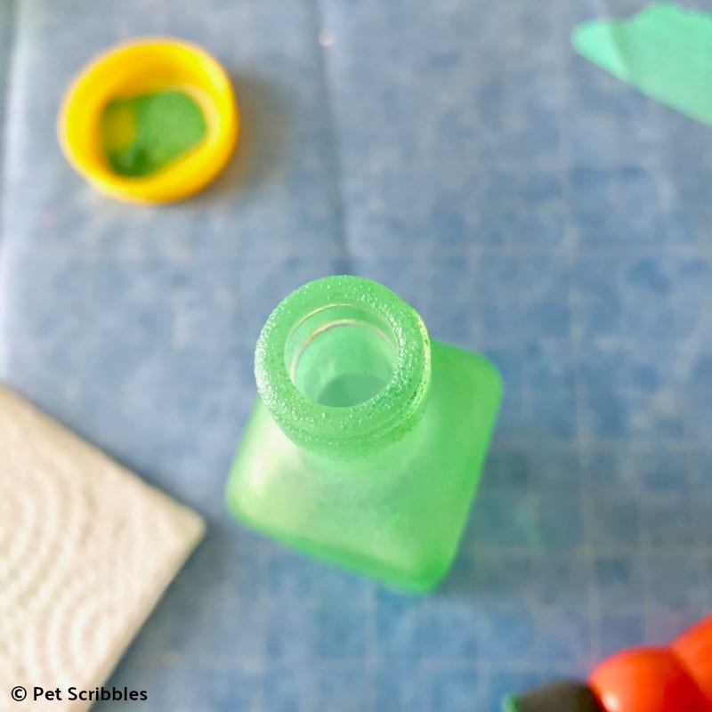 sea glass paint on bottles