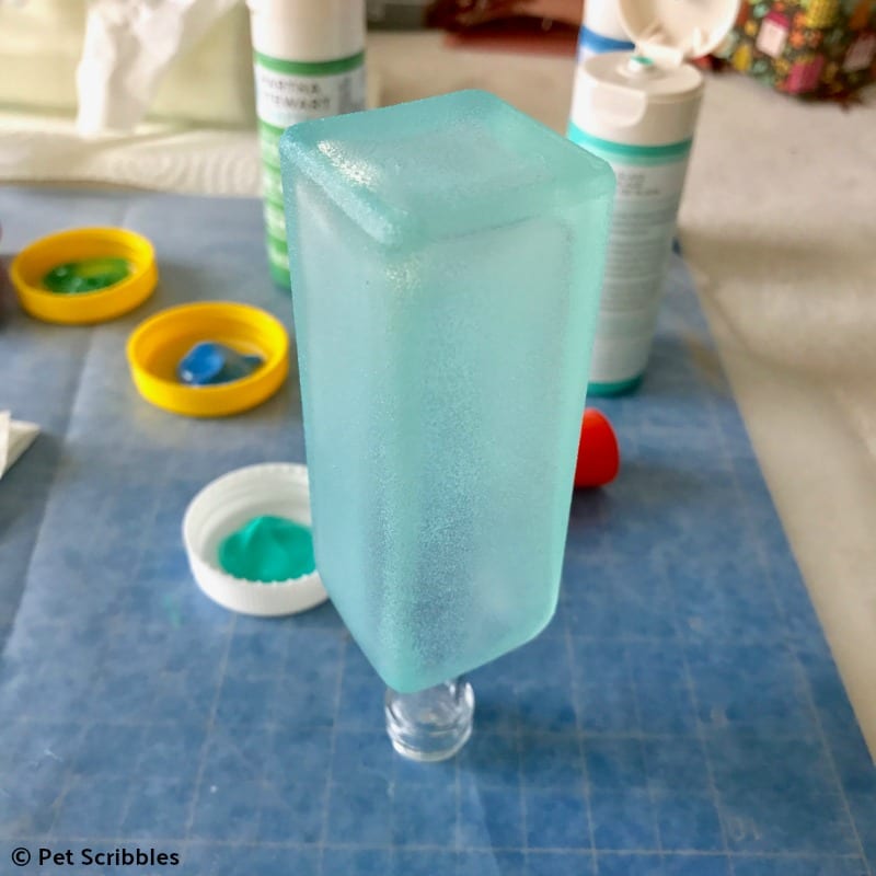 using sea glass paint on bottles