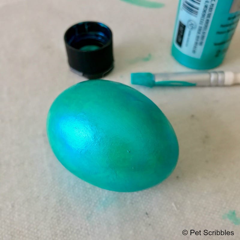 eggnots egg painted metallic aqua