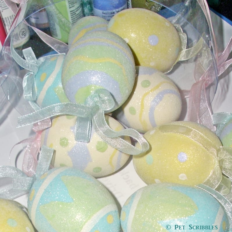 pastel glittery eggs...