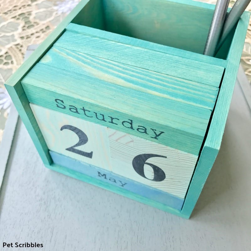 colorful stained wood perpetual calendar