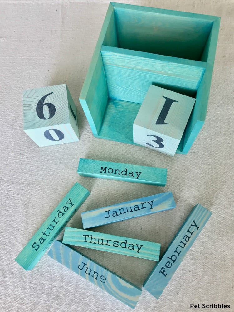 pickling wash paint on perpetual calendar