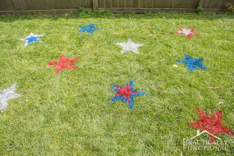 Patriotic Spray Painted Lawn Stars by Practically Functional