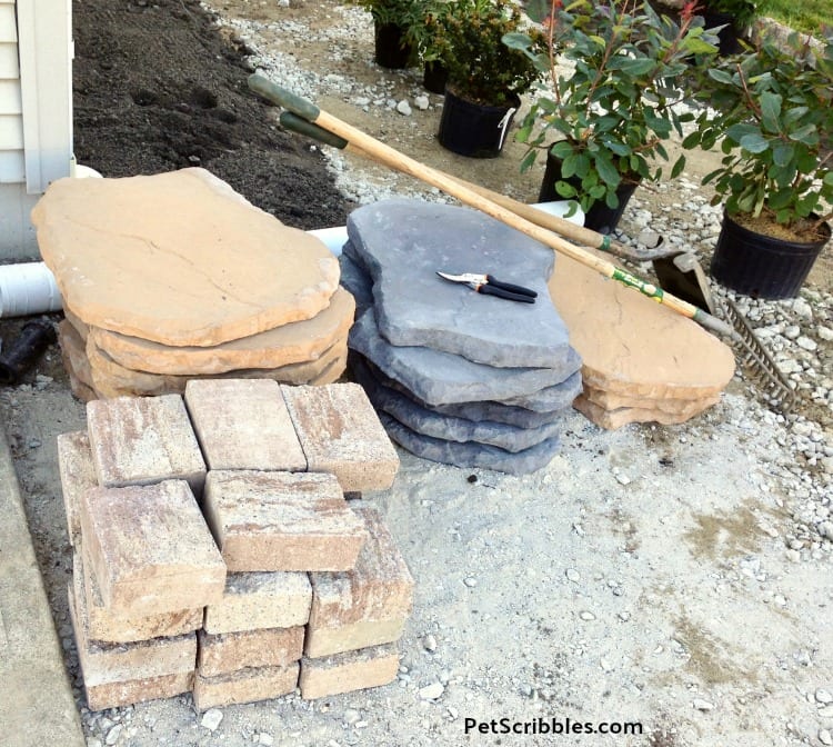 pavers and stepping stones for side yard project