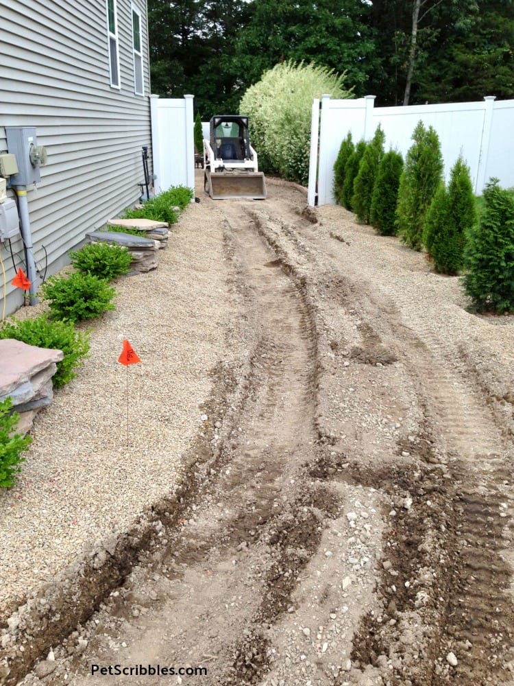 side yard landscaping in process