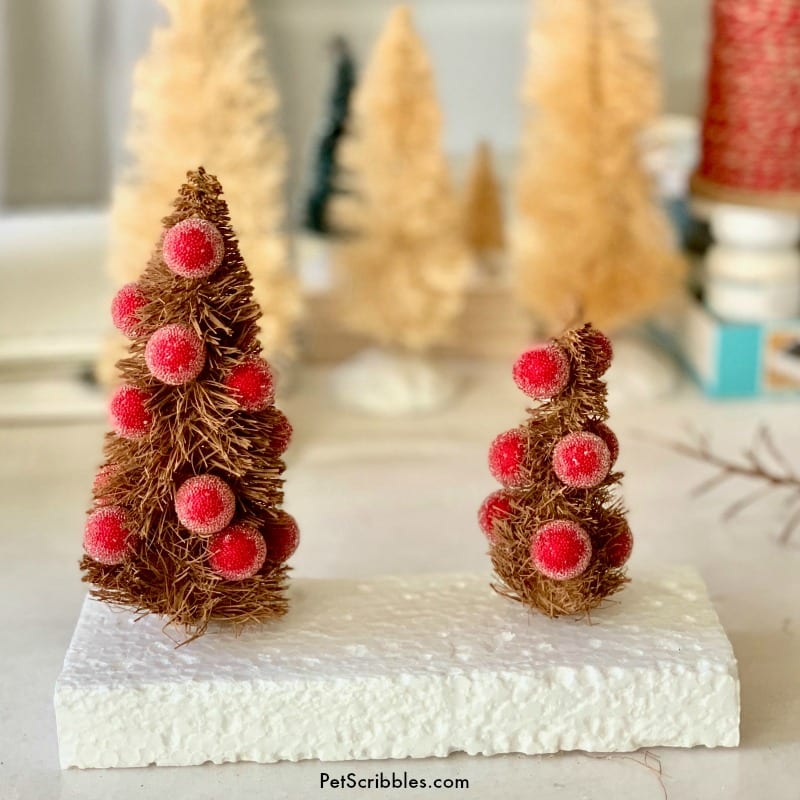 how to make rustic bottle brush trees