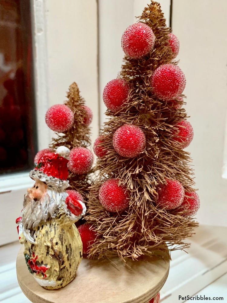 how to paint rustic bottle brush trees