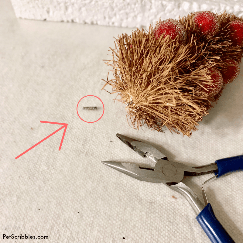 jewelry pliers easily cut bottle brush tree wire