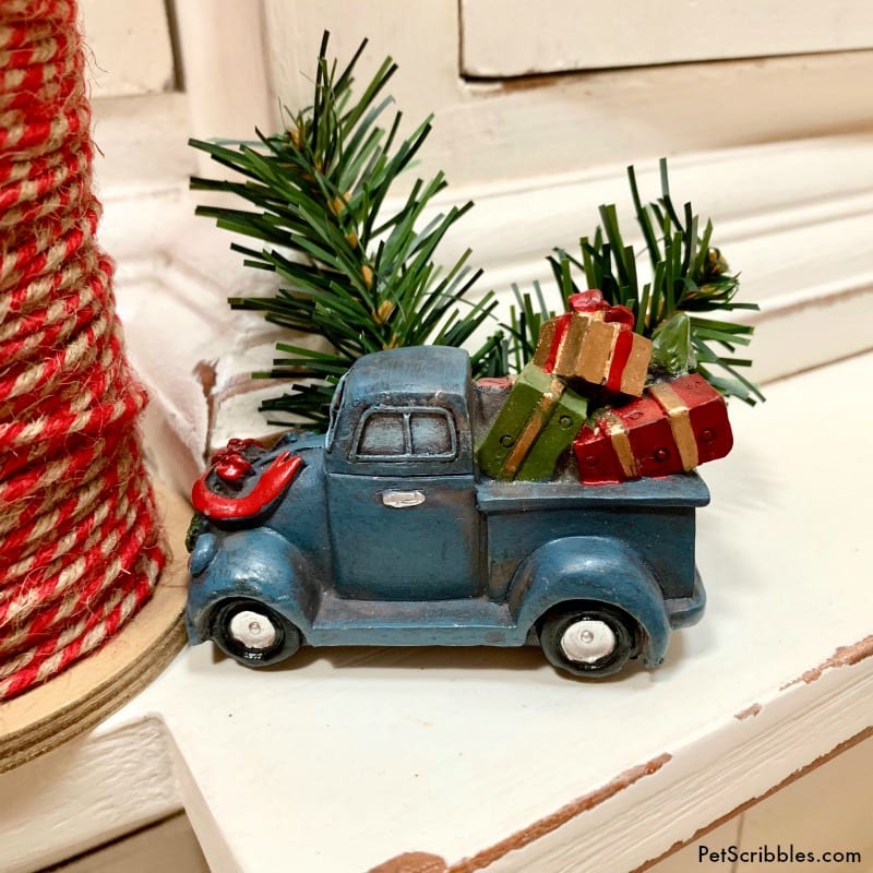 miniature farmhouse Christmas truck