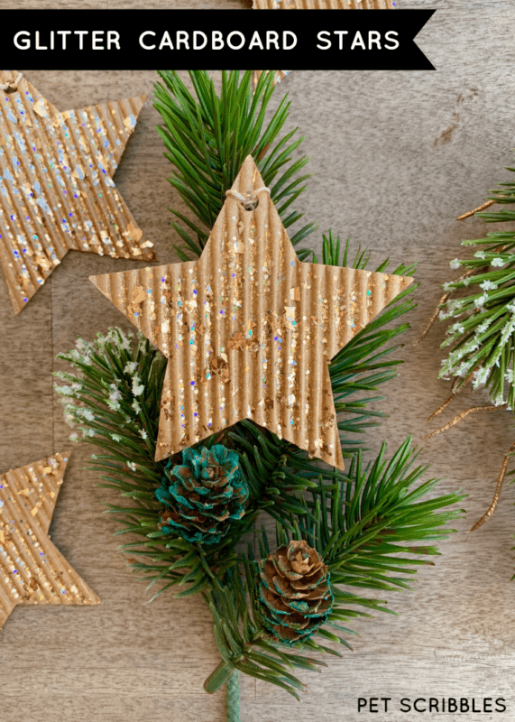 Glitter Cardboard Star Ornaments