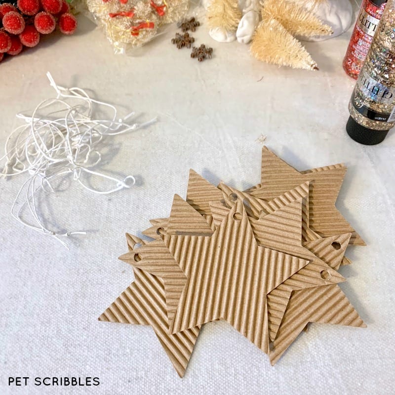 corrugated Christmas star ornaments