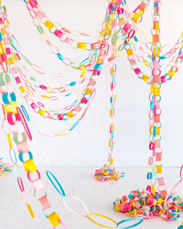 Rainbow Paper Chain DIY by Oh Happy Day