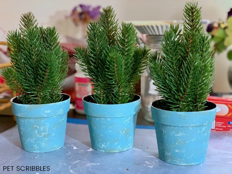 plastic plant pot makeover with chalk paint