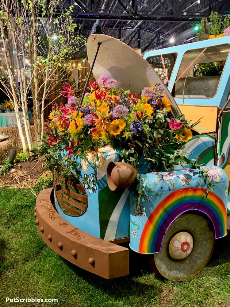 2019 Philadelphia Flower Show Exhibit Woodstock flower power