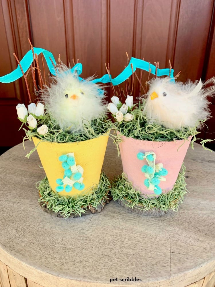 Easter Chick Peat Pot Decorations