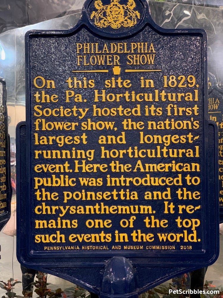 Philadelphia Flower Show History Sign