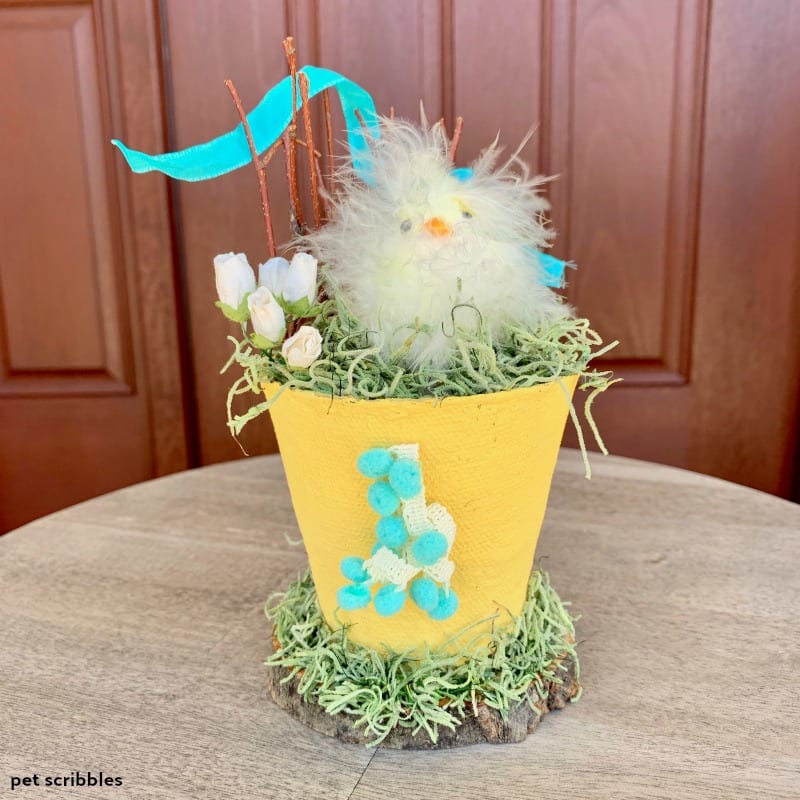 Yellow Easter Chick Peat Pot Craft