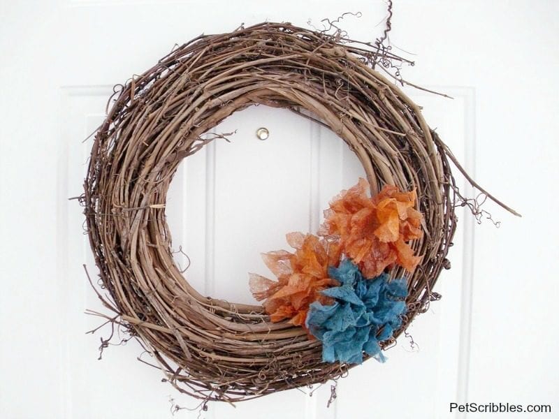 dryer sheet flowers wreath