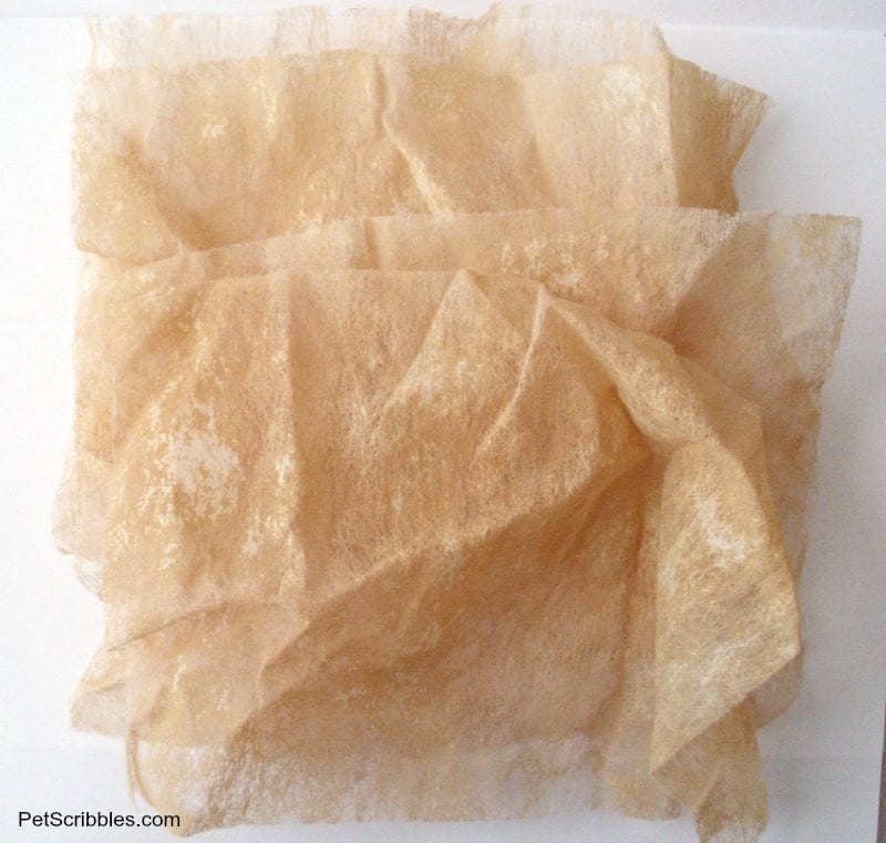 tea stained dryer sheets