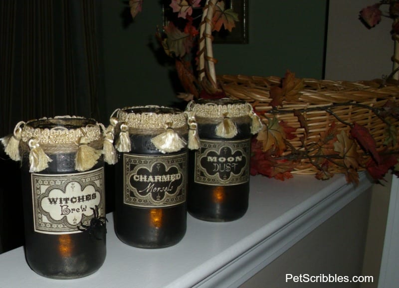 Halloween potion jars lanterns