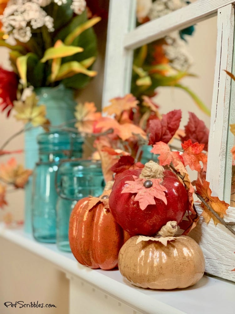 dollar store pumpkin makeover in Fall colors