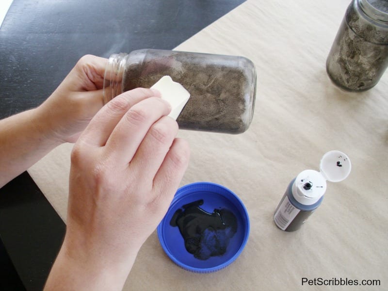 painting Halloween jars