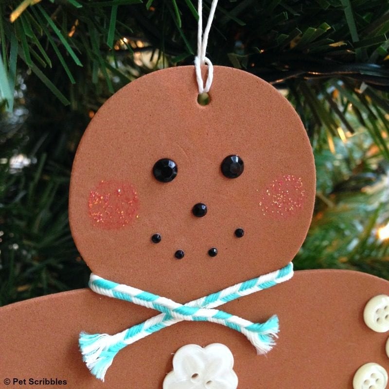 foam gingerbread man ornament face