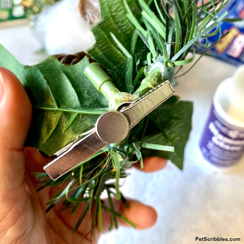 attaching magnet to holiday ornament clip