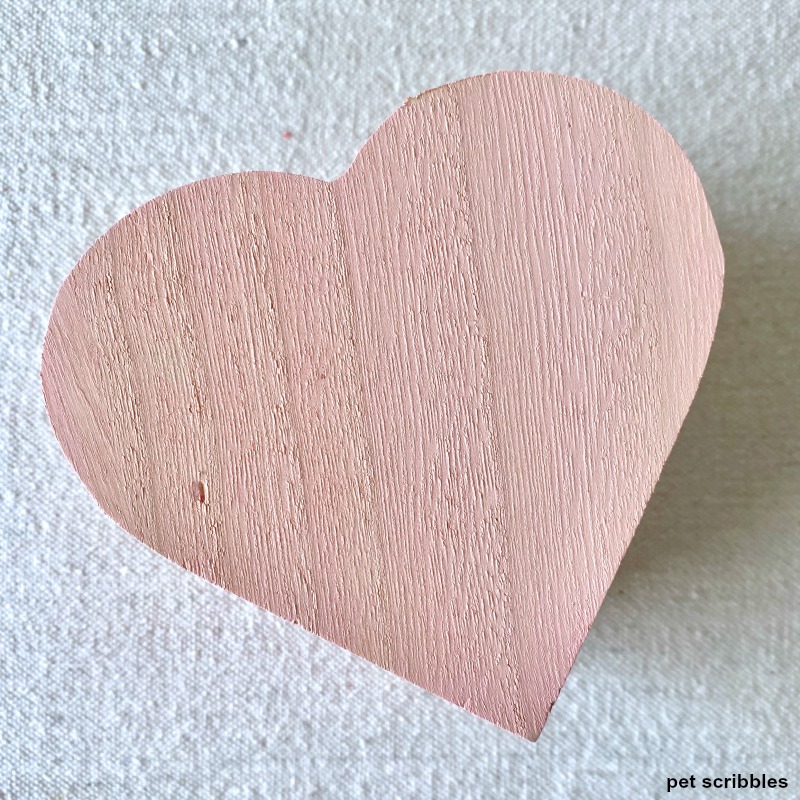 pink wood heart shaped box