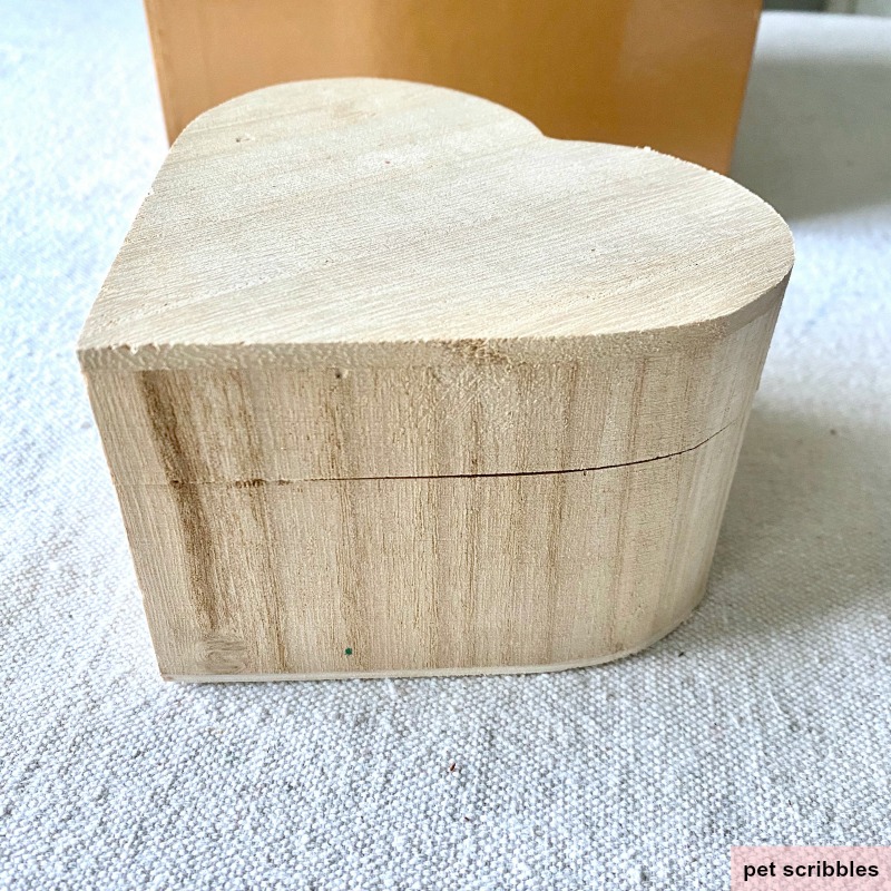 unfinished wood heart shaped box