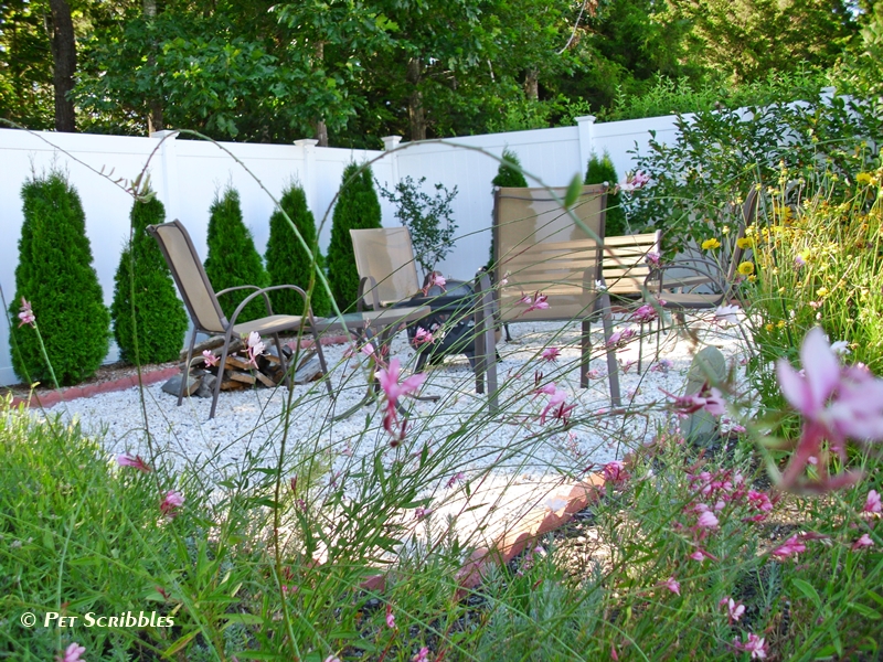 firepit area and gardens