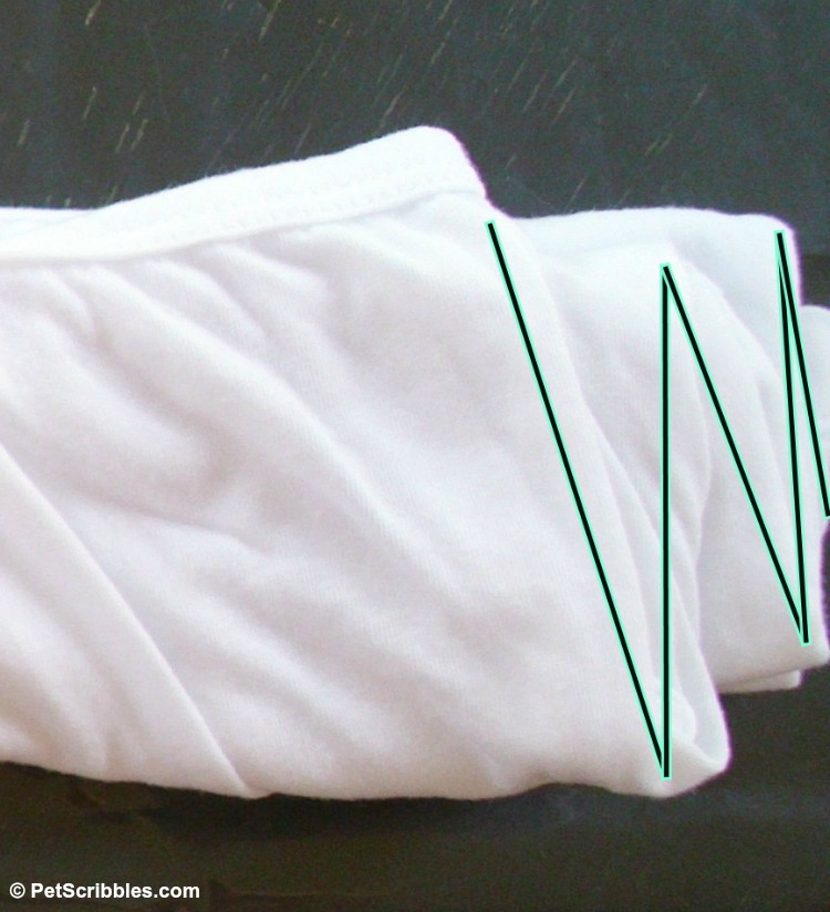 folding top accordian-style for tie-dying technique