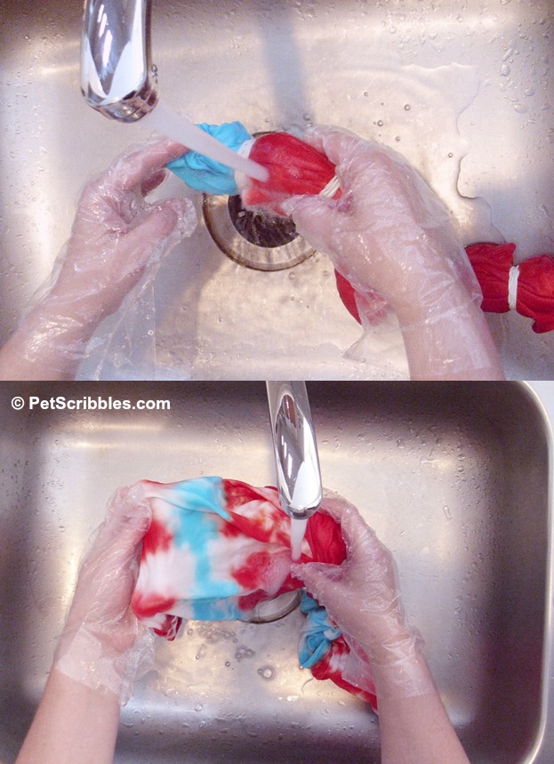 how to rinse out the tie dye thoroughly from garment