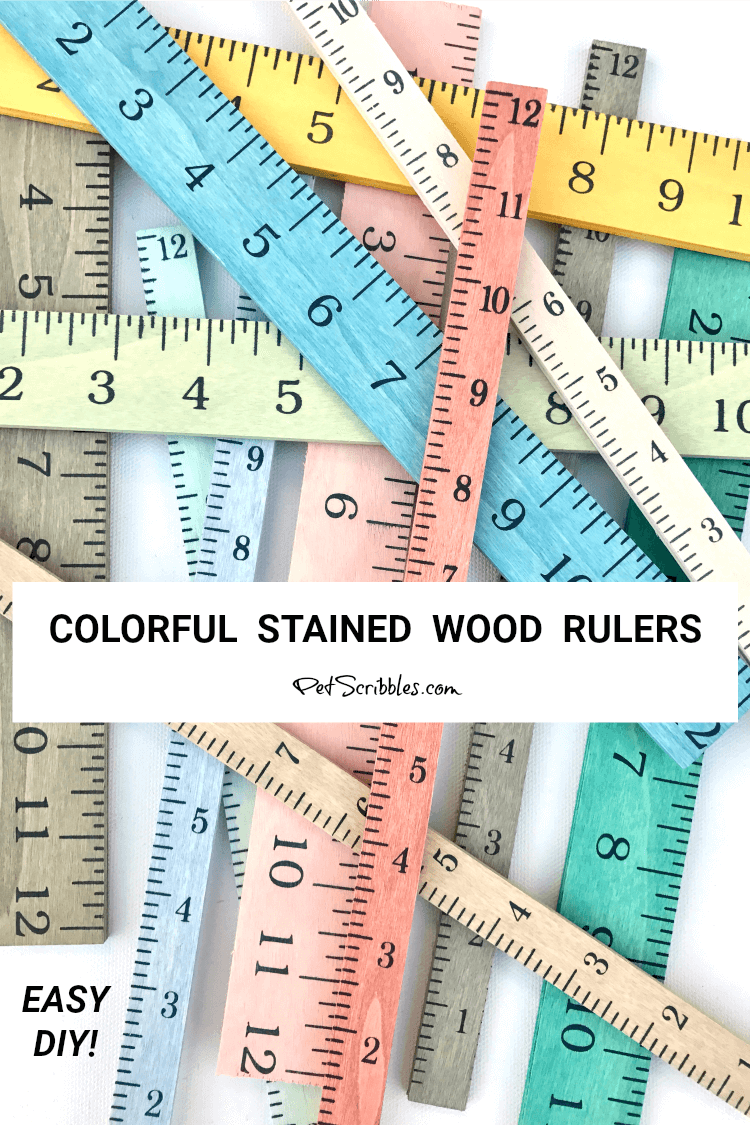 ruler crafts: colorful stained wood rulers