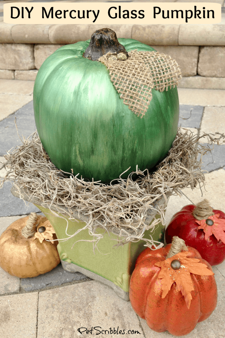 DIY mercury glass pumpkin