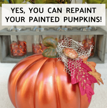 A painted pumpkin can be repainted easily like this metallic one!