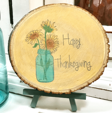 rustic Thanksgiving wood slice