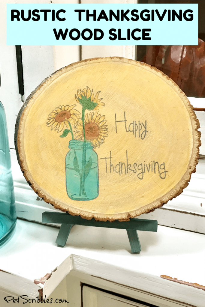 rustic Thanksgiving wood slice