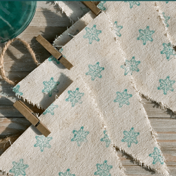 DIY stamped snowflake banner